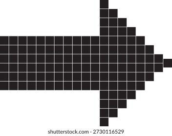 Seta Pixelada. Ícone Seta de Pontos. Ícones de seta vetorial preto. Cursor. Sinal de setas. Setas Simples Modernas