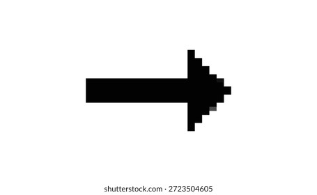 Icono de flecha pixelada. flechas de arte pixel. cursores negros sobre fondo blanco. icono de Vector