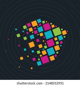 Pixelated arrow sign vector illustration.
