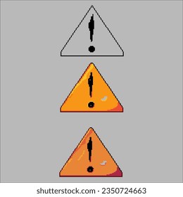 Pixelated art asset of not enter sign,stop,or restricted area of construction or danger with Exclamation mark. Pixel art,8bits perfect for game asset or design asset element for your game design asset