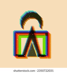 Arte Pixelado, Diseño colorido con efecto de impresión risográfica. píxel vectorial del efecto de riso para la impresión o el gráfico de elementos de activos de diseño. Perfecto para su diseño, forma de textura o impresión. SHOTLISTretro