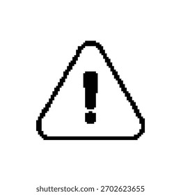 Pixelated attention icon. Alert and hazard.