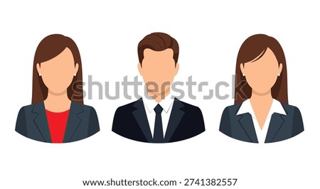Pixelated Avatars of Business Professionals on White Background