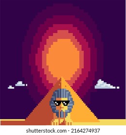 Pixelated background of the pyramids of Egypt