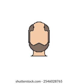 Avatar careca pixelado. Simples pixel arte figura humana sem rosto com cabelo parcial nas laterais