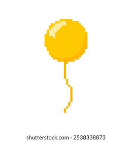 Pixelated balloon icon. Retro pixel colorful balloons party celebration design decoration digital cartoon icon