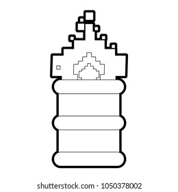 Pixelated barrel on fire