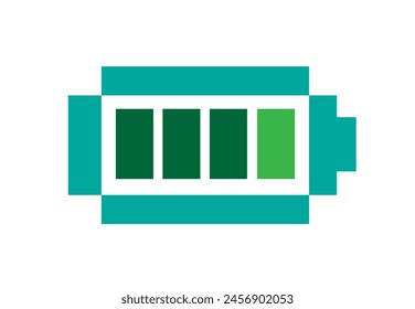 Pixelated Battery Icon Art. Editable Clip art.