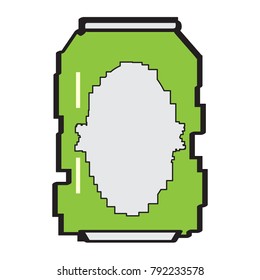 Pixelated beer can icon on a white background, Vector illustration