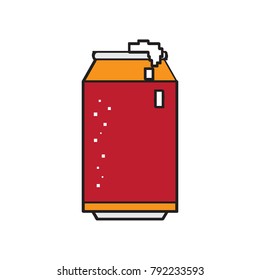 Pixelated beer can icon on a white background, Vector illustration