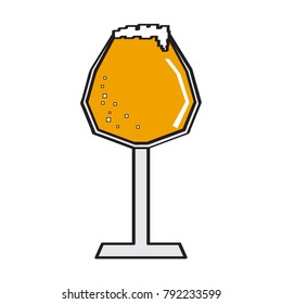 Pixelated beer glass icon on a white background, Vector illustration
