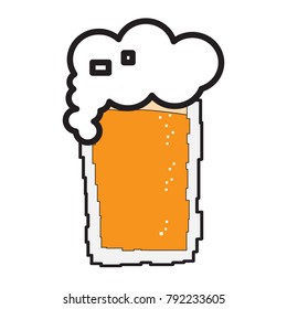 Pixelated beer glass icon on a white background, Vector illustration