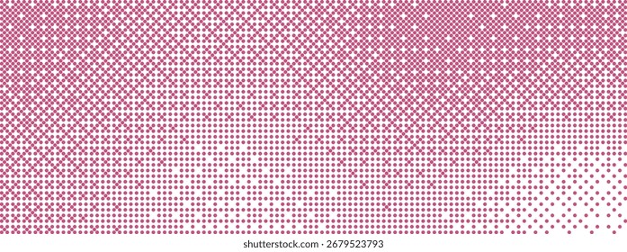 Pixelated bitmap design. Y2K dither gradient and 8-bit style glitch pattern. Vector abstract halftone bg