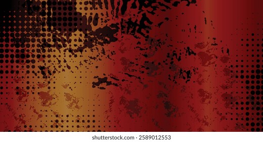 Pixelated bitmap gradient texture. Black and orange dither pattern background. Abstract glitchy pattern. 8 bit video game screen wallpaper. Wide raster backdrop. Retro pixel art Illustration. Vector