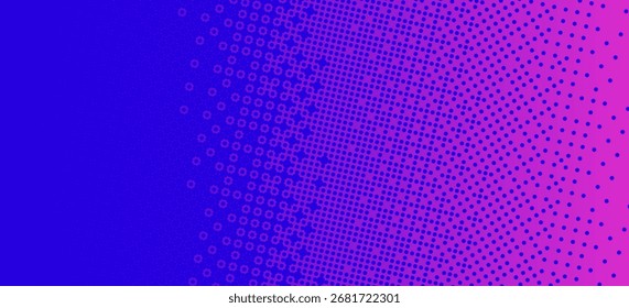 Textura de gradiente de bitmap pixelizado. Fundo de padrão de pontilhamento azul e rosa. Padrão de falha abstrato. 8 bit vídeo game screen wallpaper. Ilustração retrô de arte de pixel larga. Tela de fundo do vetor

