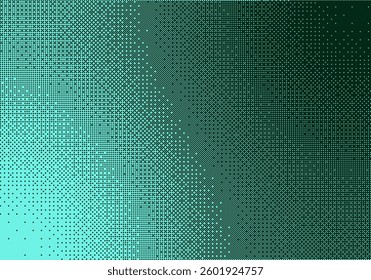 Pixelated bitmap gradient texture. Retro pixel art, green dither pattern, 8 bit background. Leisure or arcade games duotone border frame. Vector illustration