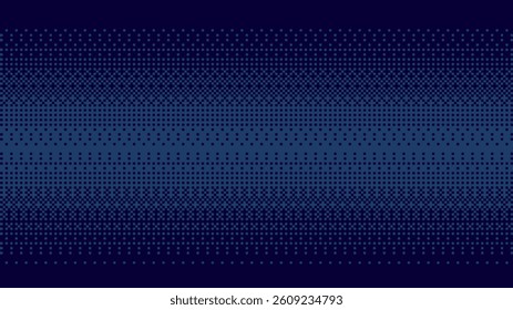 Pixelated bitmap gradient texture.8 bit video game screen wallpaper blue dither pattern background.	