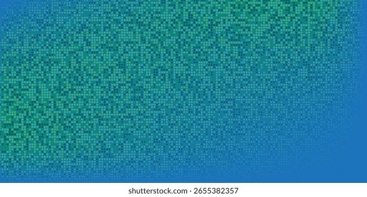 Pixelated Blue and Green Gradient Pattern with Digital Mosaic Effect