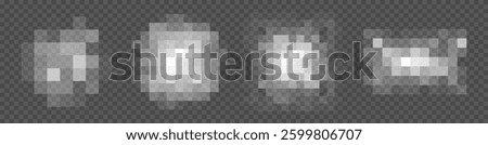 Pixelated blur effect for censoring sensitive explicit content. Common in media, social, moderation tools to obscure inappropriate or private visuals. Digital censorship filter. Vector illustration