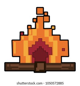 Pixelated bonfire flamme