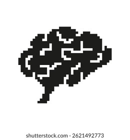 Pixelated Brain Icon. Cognitive Function, Intelligence, And Mental Health Symbol. Neuroscience And Psychology Representation. Isolated Vector Illustration. - Powered by Shutterstock - Get 15% off with code: PIKWIZARD15