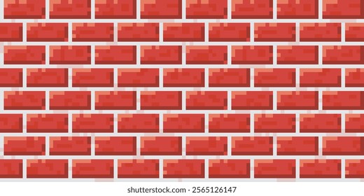 Pixelated brick wall seamless pattern. Background for game design.