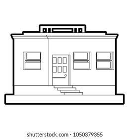 Pixelated building isolated
