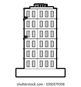 Pixelated building isolated