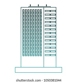Pixelated building isolated