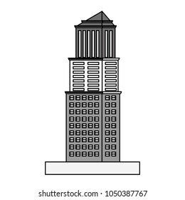 Pixelated building isolated