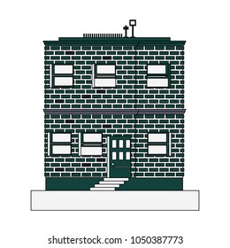 Pixelated building isolated