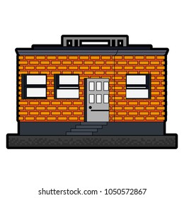 Pixelated building isolated