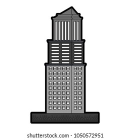 Pixelated building isolated
