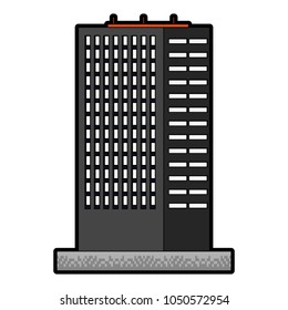 Pixelated building isolated