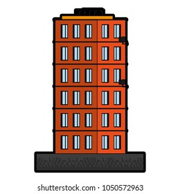Pixelated building isolated