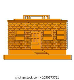 Pixelated building isolated