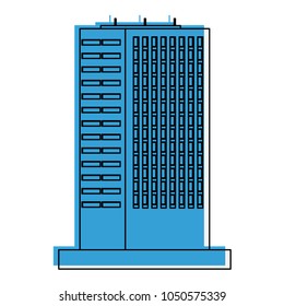 Pixelated building isolated