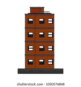 Pixelated building isolated