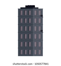 Pixelated building isolated
