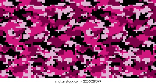 Pixelated camouflage background. Seamless pattern.Vector.