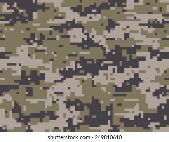 Pixelated camouflage seamless pattern