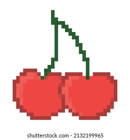 pixeliges Kirschdesign auf Weiß
