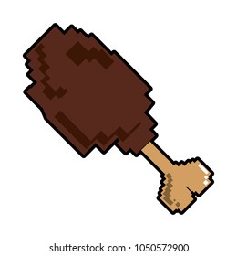 Pixelated chicken thigh