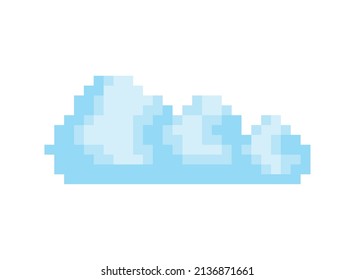 pixelated cloud design over white