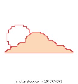 pixelated cloud and sun weather day