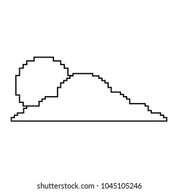 pixelated cloud and sun weather day
