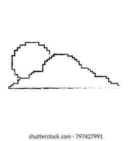 pixelated cloud and sun weather day