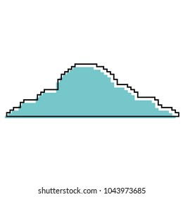 pixelated cloud weather sky icon
