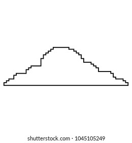 pixelated cloud weather sky icon