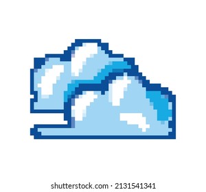 pixelated clouds sky icon isolated
